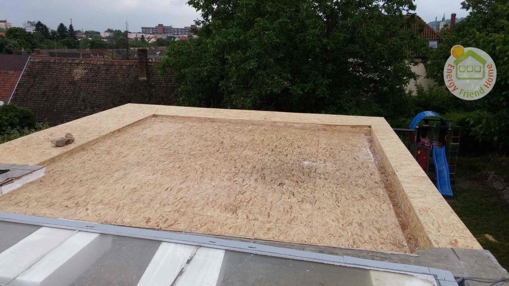 Lapostető OSB burkolása 3% lejtéssel