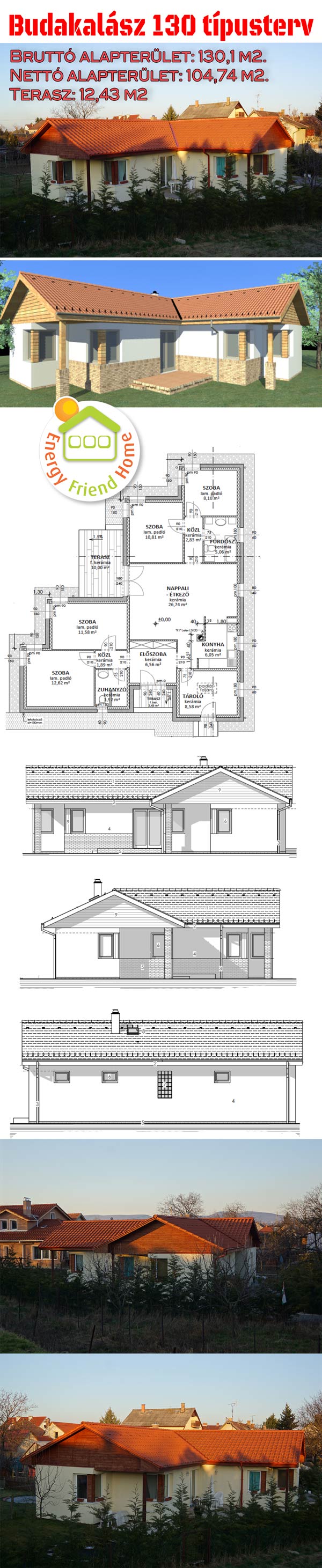 Budakalász Nagycsaládos 130m2-es Típusterv